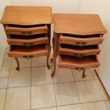 Pair of old wooden bedsides