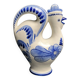 Pitcher bottle hen earthenware white blue USSR 20th century
