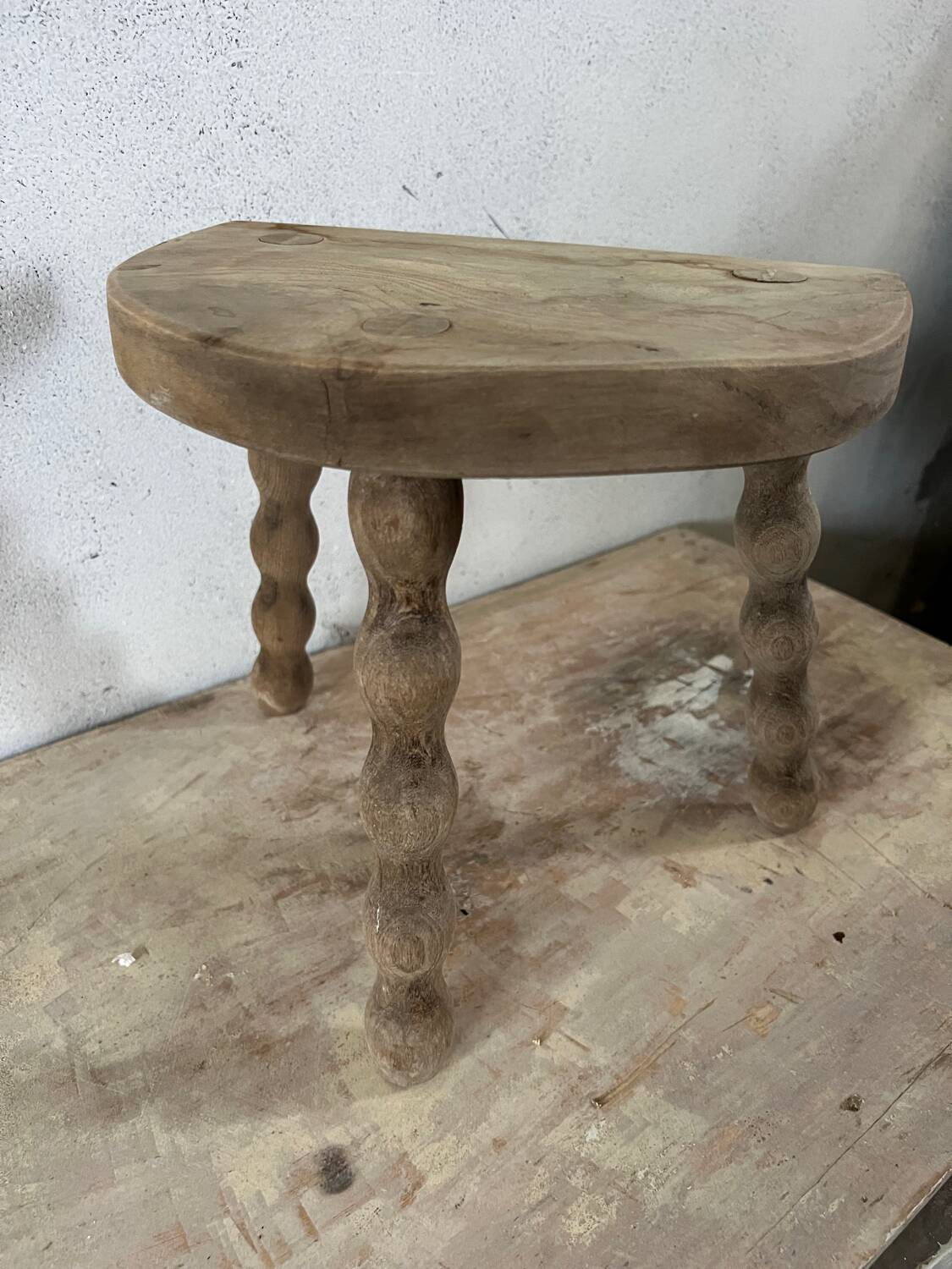 Small raw tripod stool