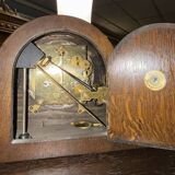 Art Nouveau period clock sideboard in oak and burl circa 1900