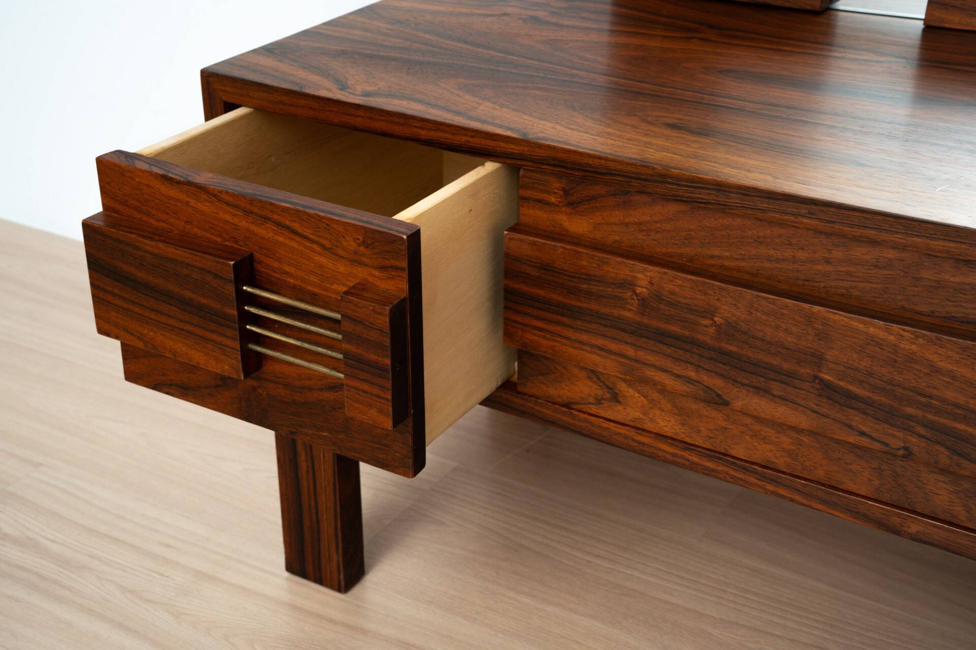 Miroir suédois du milieu du siècle avec console de coiffeuse – Ateljé Glas & Trä
