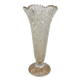 Large cut crystal vase - H35 cm
