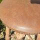 Pair of bar stools, wood and faux leather