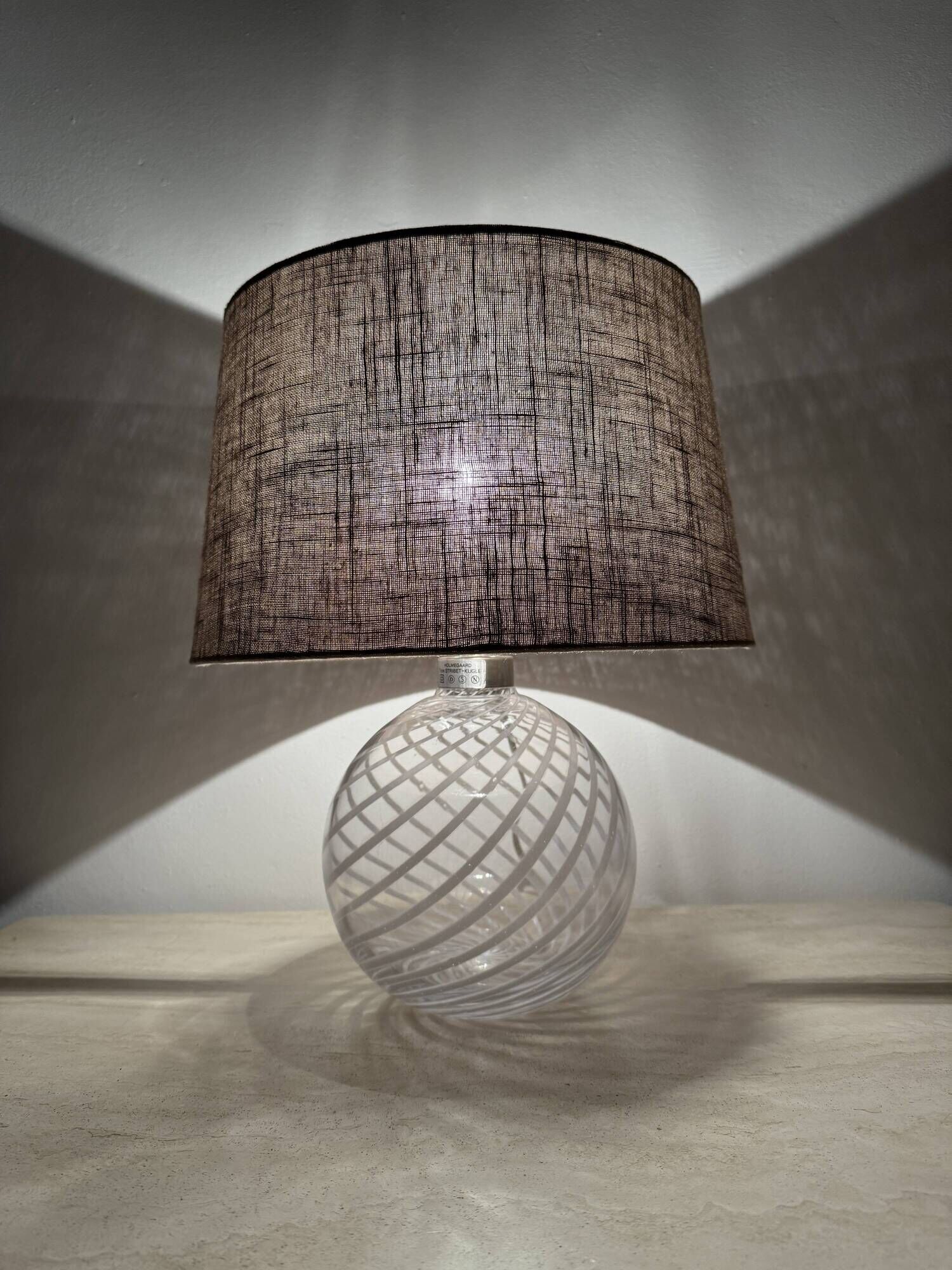 Mid-century design Holmegaard Swirl lamp , 1970s Denmark