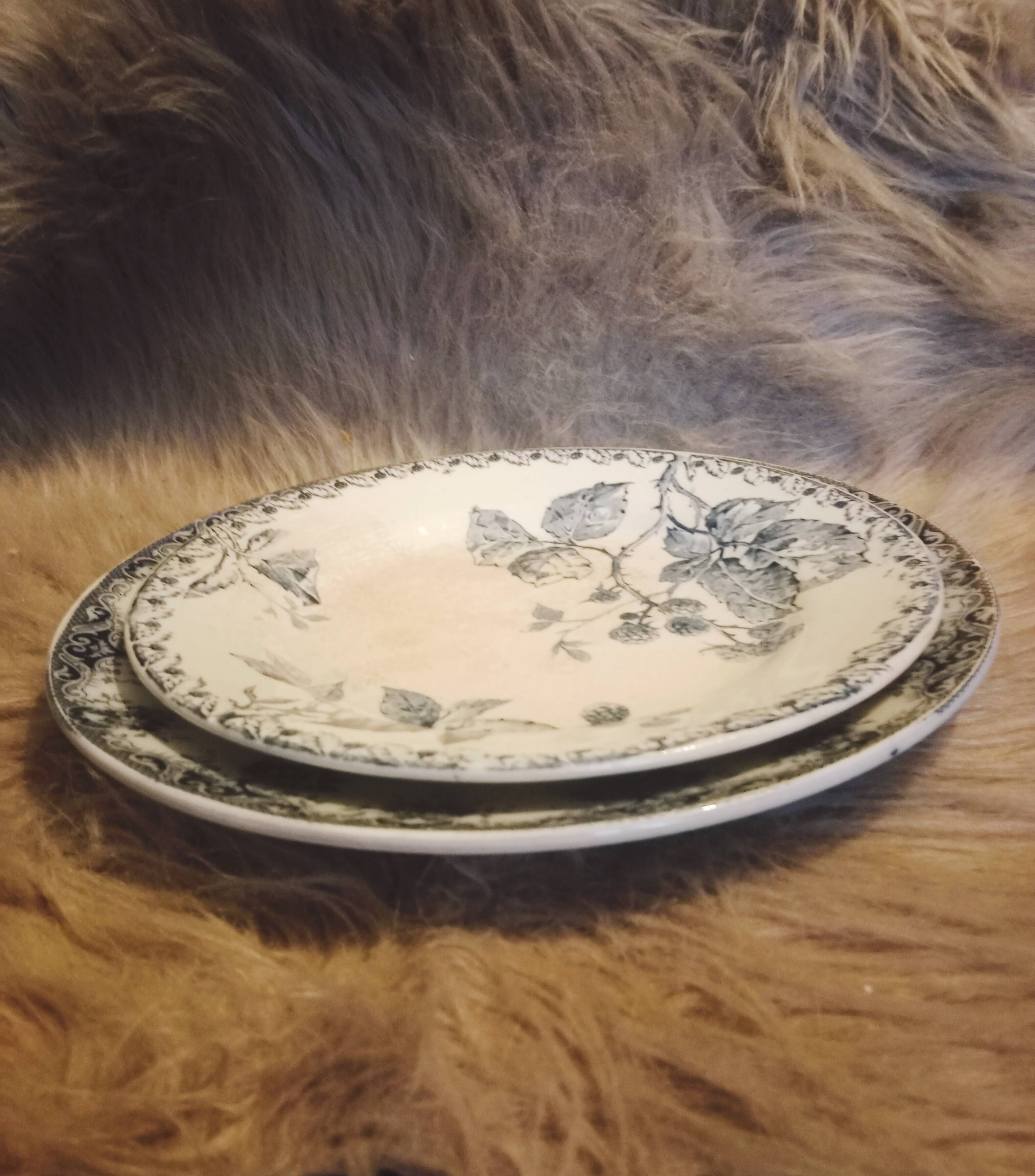 Ensemble dépareillé vintage fleuris bleus