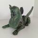 Bronze sphinx table with glass top