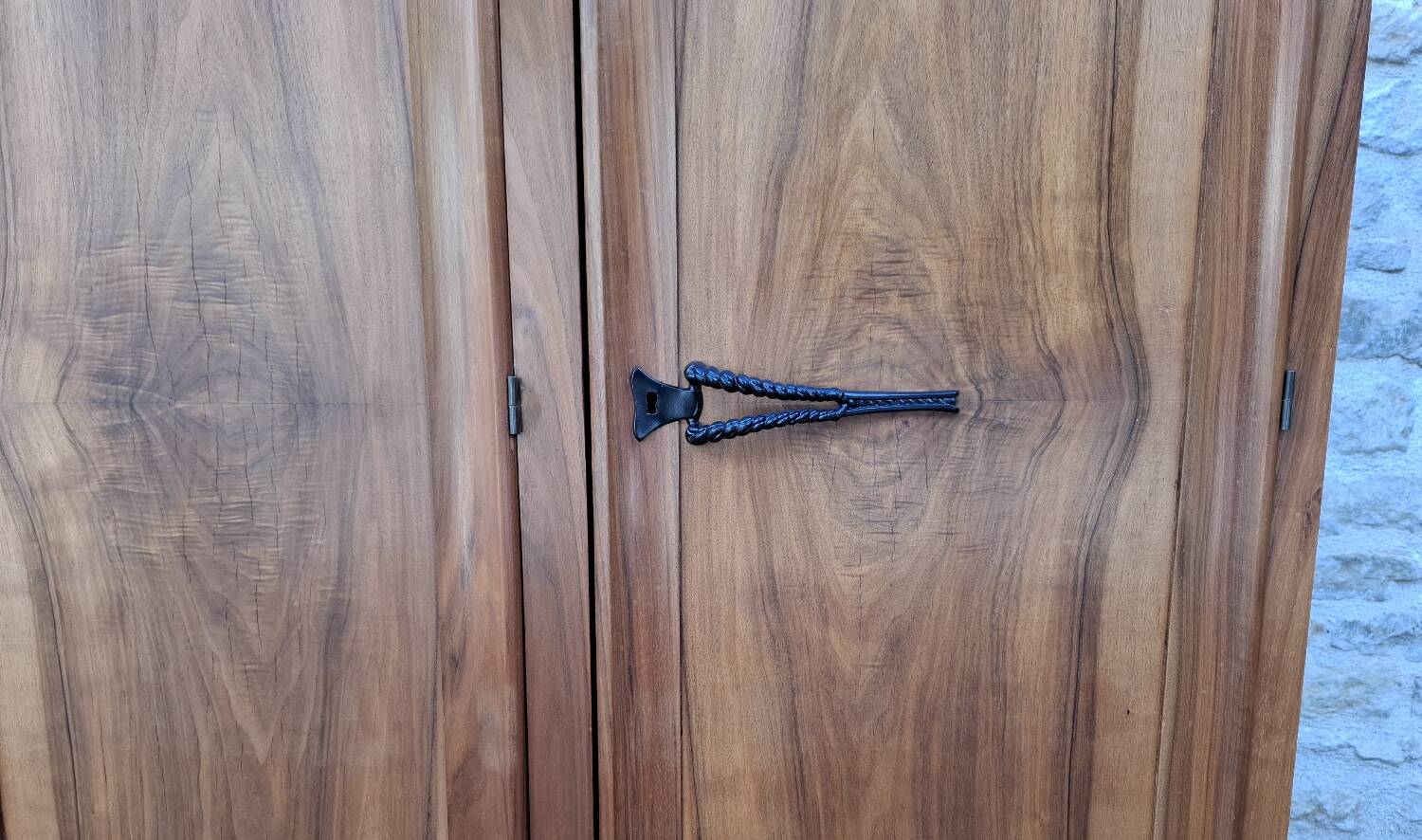 3-door walnut wardrobe