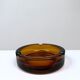 Ashtray glass amber, Italy, 1970