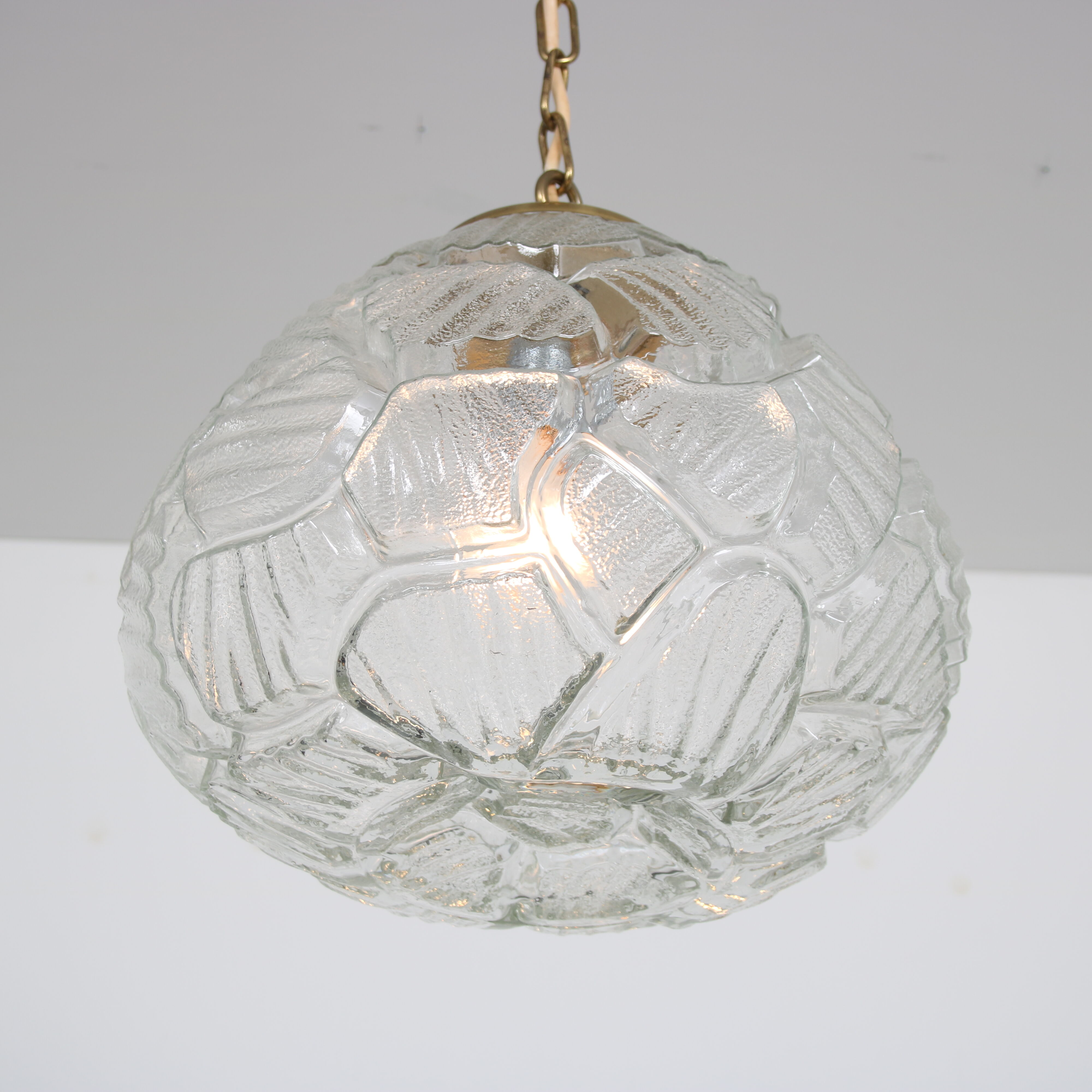 1970s pressed glass hanging lamp