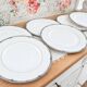 Set of 6 flat plates in English porcelain Wedgewood model Amherst.