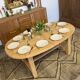 Extendable farmhouse table in solid oak