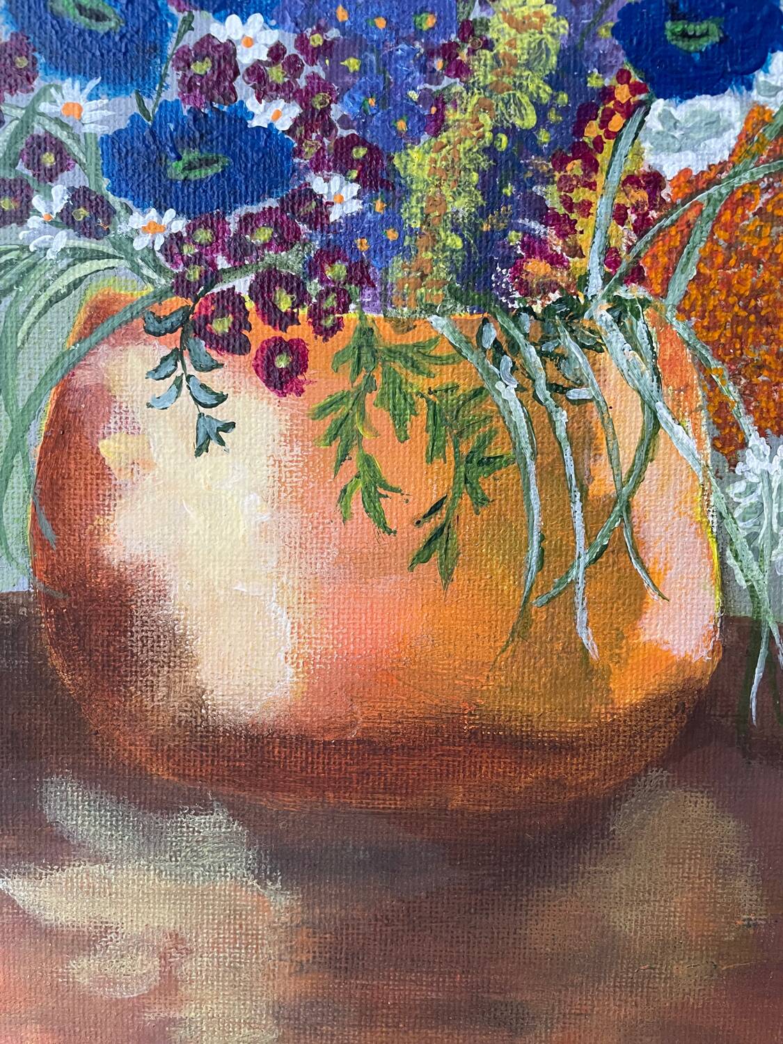 Old painting bouquet of flowers