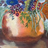 Old painting bouquet of flowers