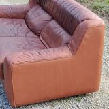 Pair of armchairs and De Sede sofa in cognac leather from the 70s/80s