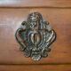 Walnut chest of drawers Louis XV style 3 drawers Bronze handles Mid-twentieth
