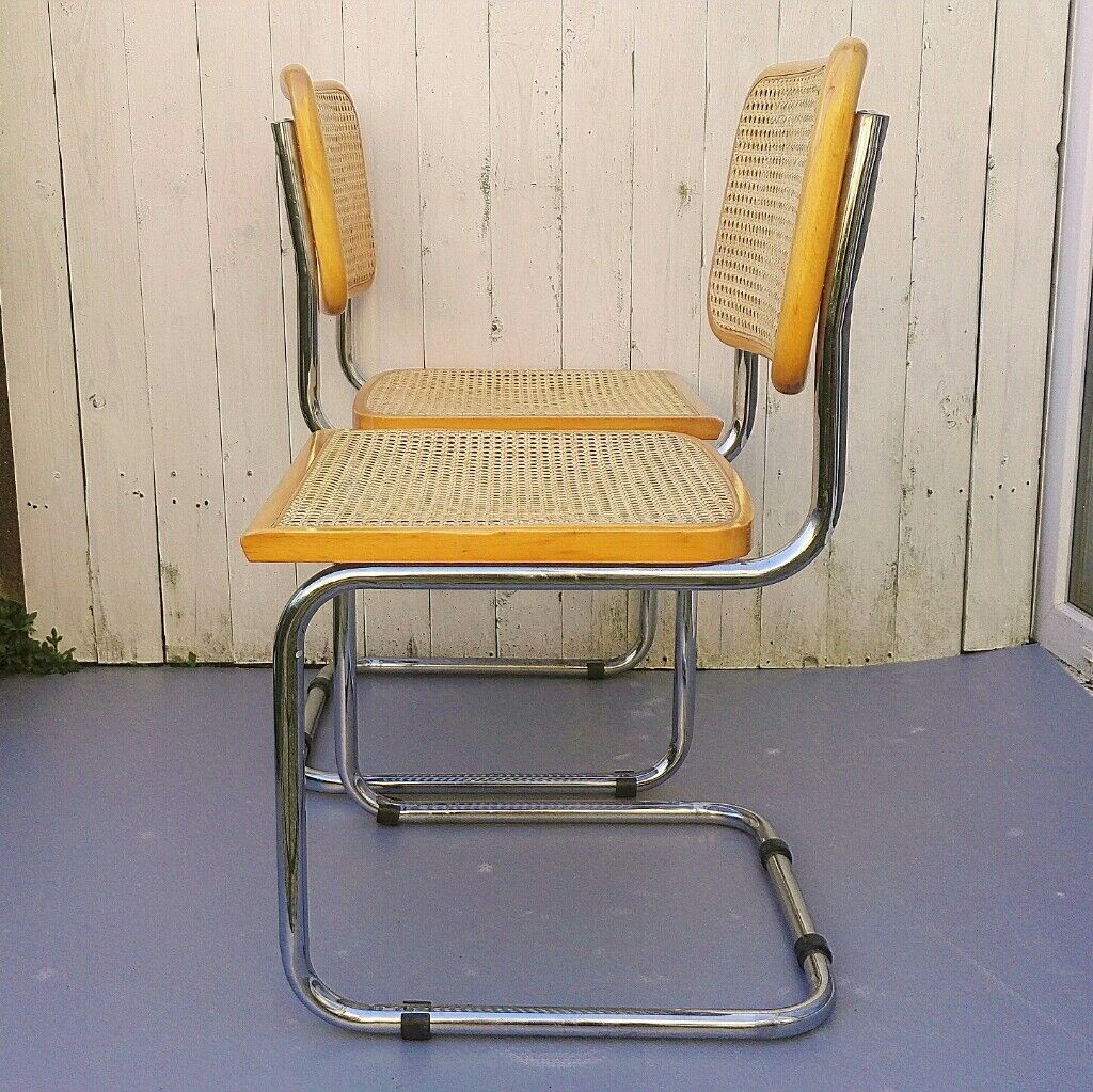 Pair of chairs cesca B32 marcel Breuer canned