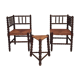 French armchair chairs and tripod stool