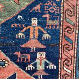 Tapis ancien persan kurde tribal 124x268 cm