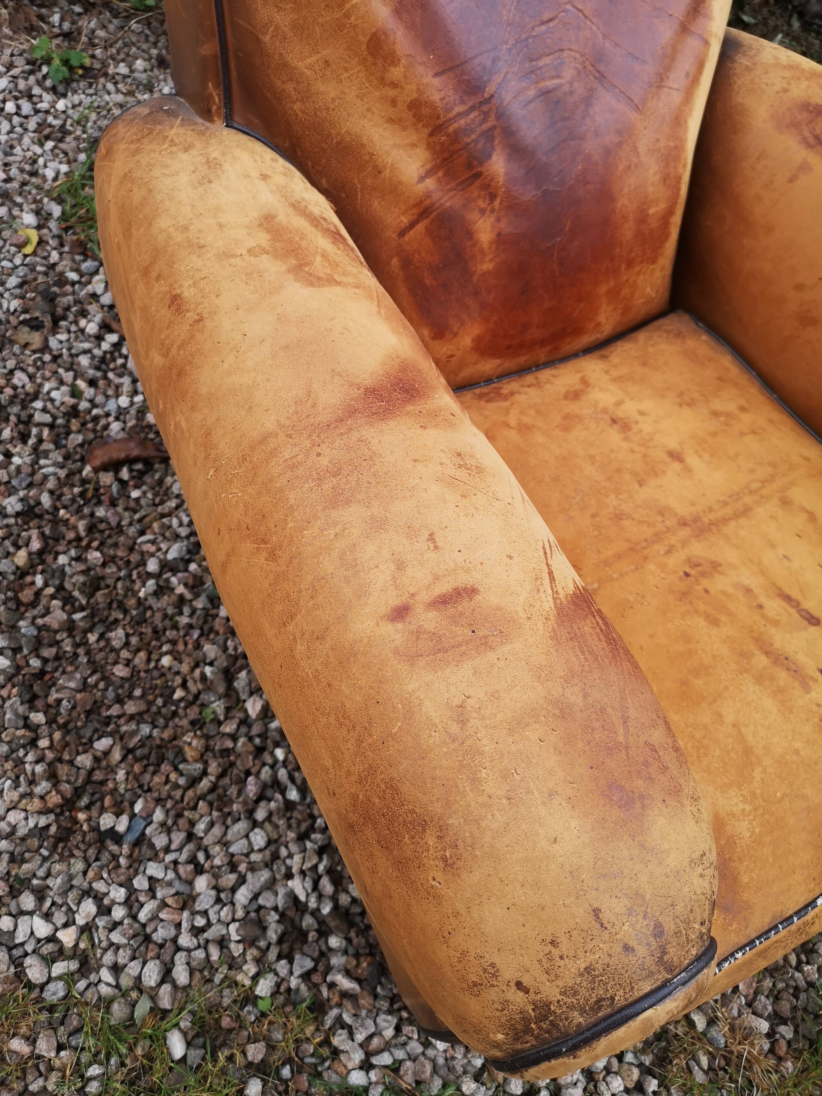 Fauteuil club cuir 1920