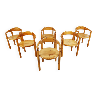 Ensemble de 6 chaises en pin massif scandinave par Rainer Daumilier pour Hirtshals Savvaerk