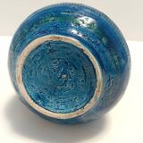 Handmade Rimini Blue Lacquered Ceramic Jug by Aldo Londi for Bitossi, Italy