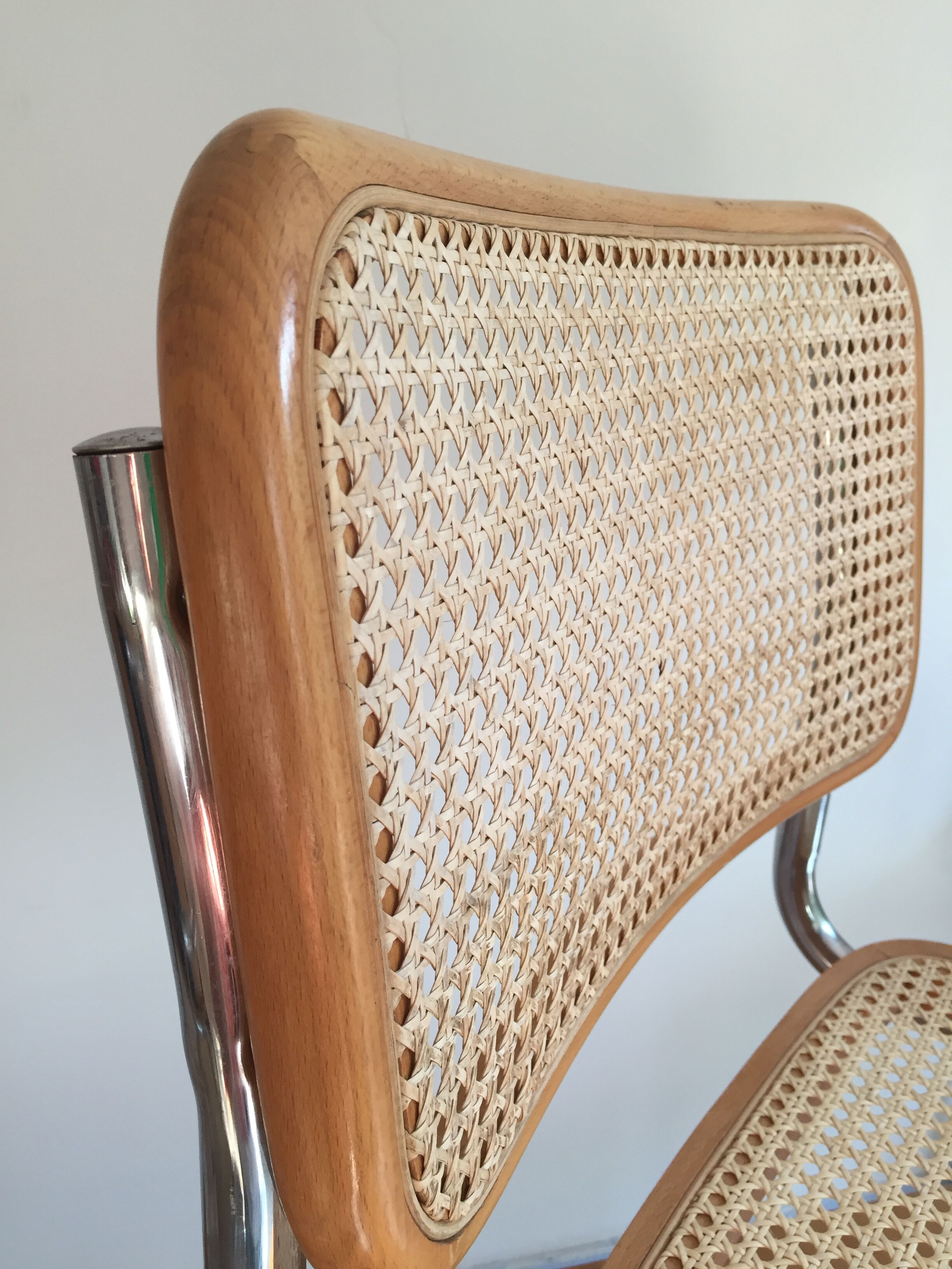 Chaise B32 bois et cannage Marcel Breuer vintage