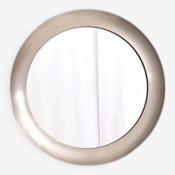 Vintage Round Narciso Mirror with Steel Frame by S. Mazza for Artemide, Italy