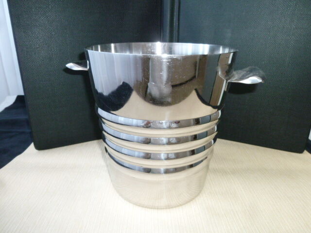 Stainless Steel Champagne Bucket 18/10th Art Deco Style