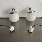 Lot 2 opaline hanging lamps