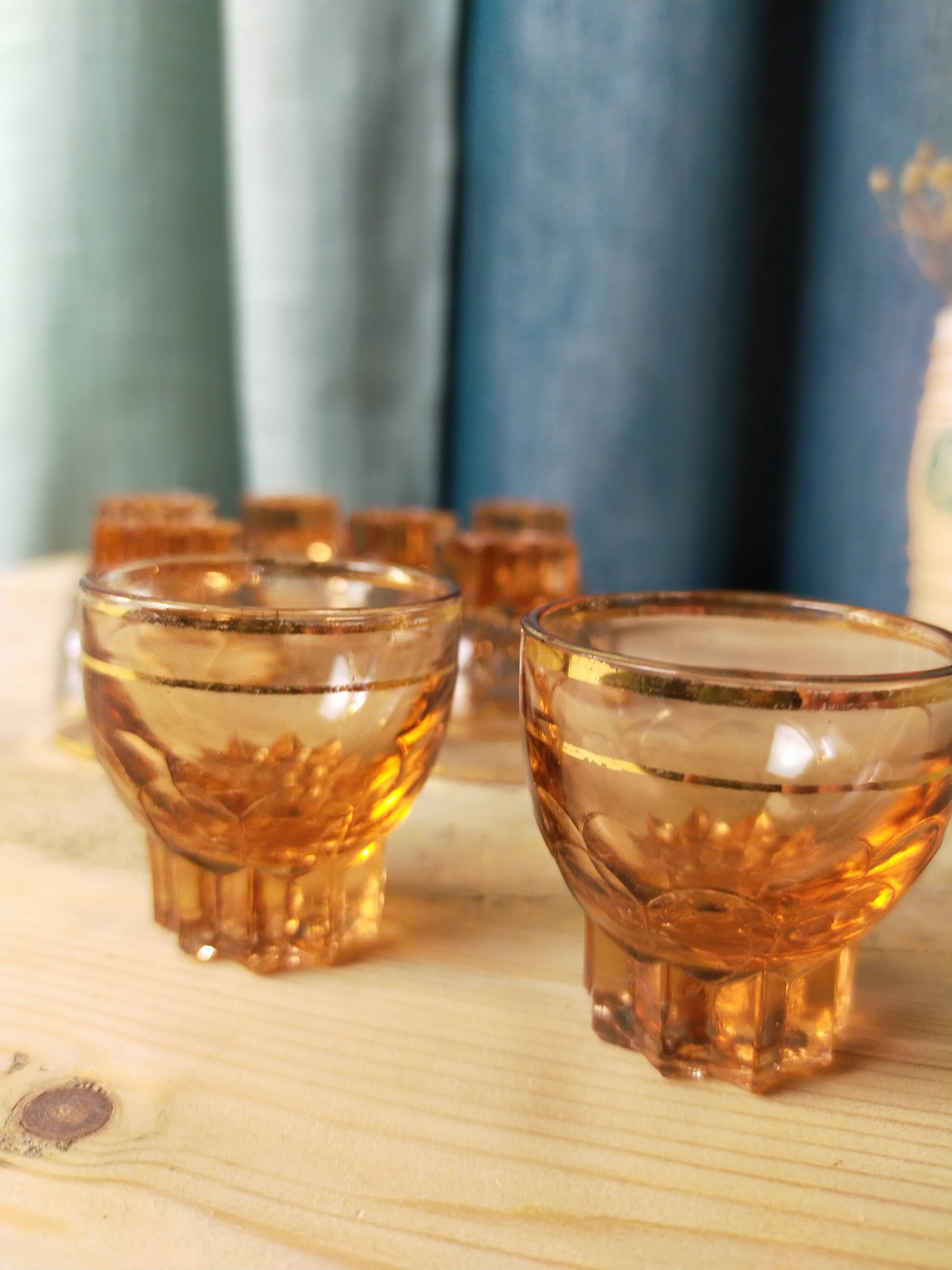 Set of 8 small rosaline glasses