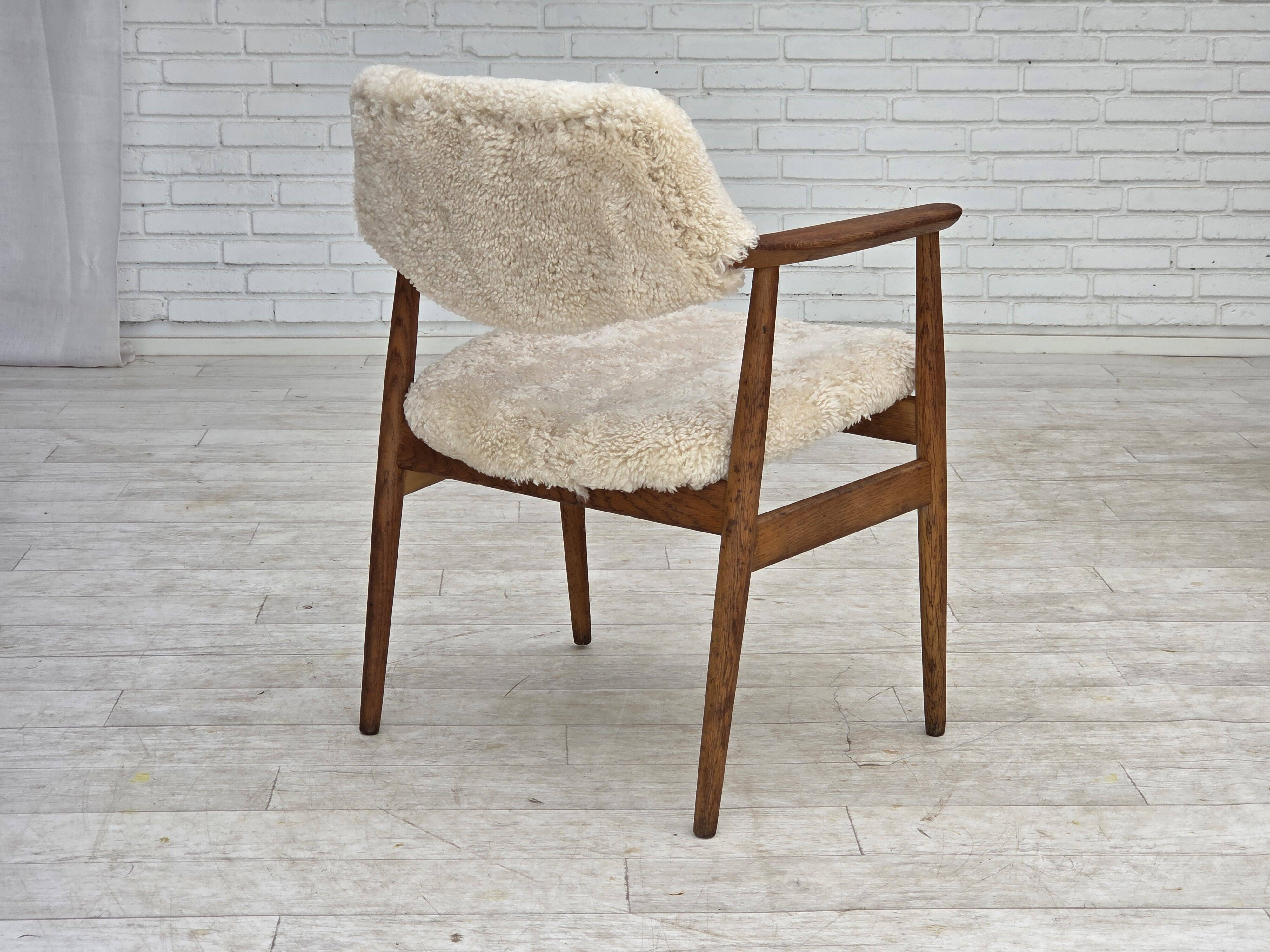 1960s, Danish design by Erik Kirkegaard, model 43, genuine sheepskin.