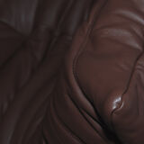 Togo 3 seater sofa in brown leather designed by Michel Ducaroy 1973