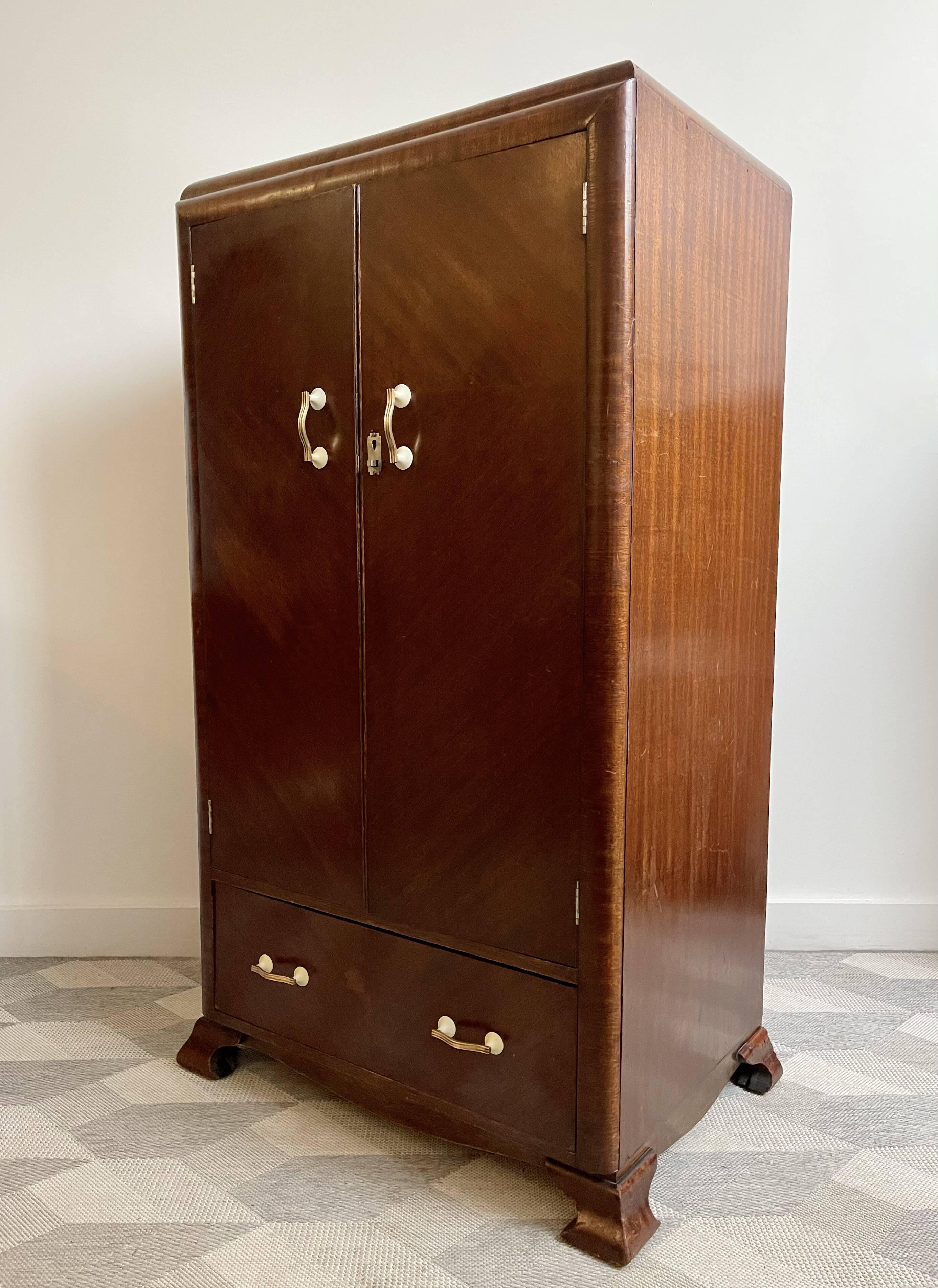 Art deco gentleman's single wardrobe