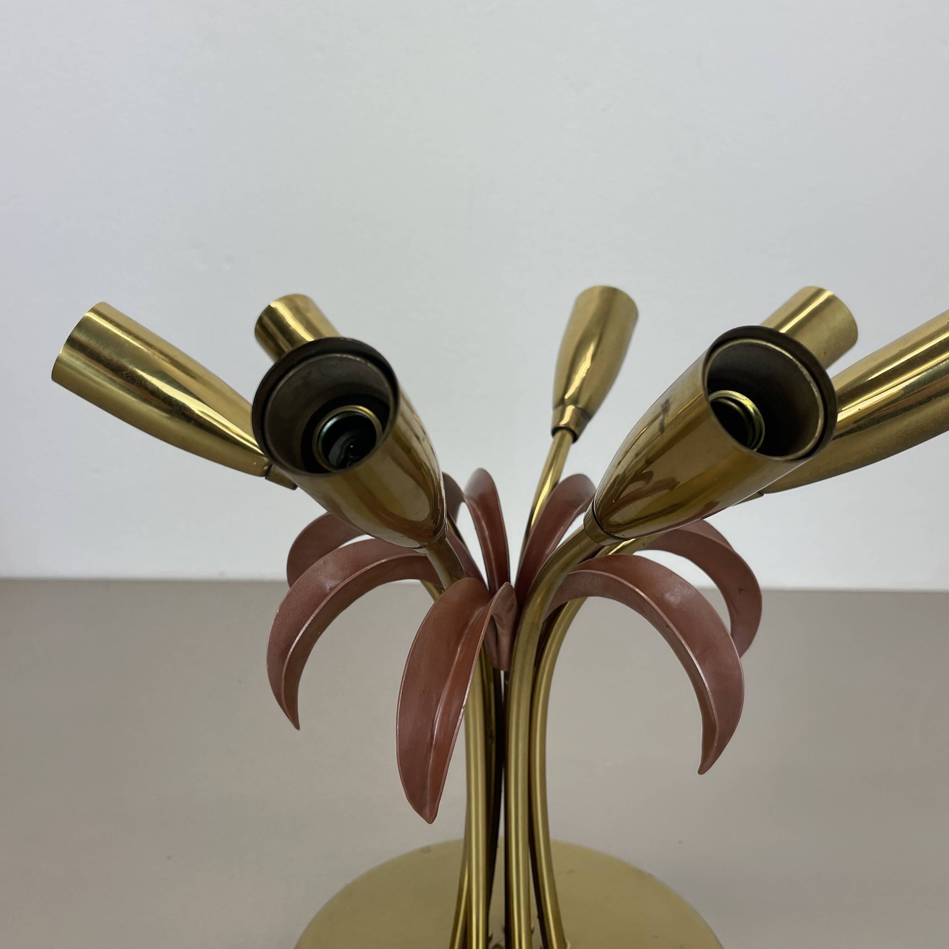 Brass Italian Stilnovo Style Theatre Ceiling Light Flush Mount, Italy, 1950