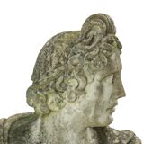 Beautiful Weathered Apollo Bust Garden Statue Cast Stone 65cm