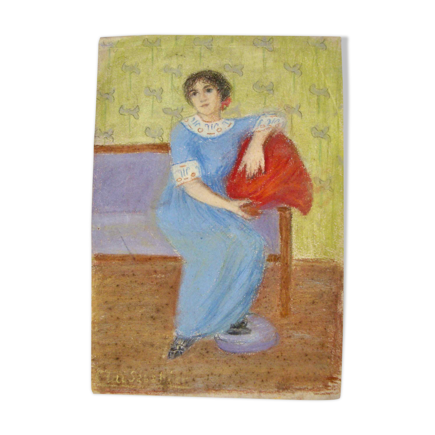 Painting portrait young woman 1930