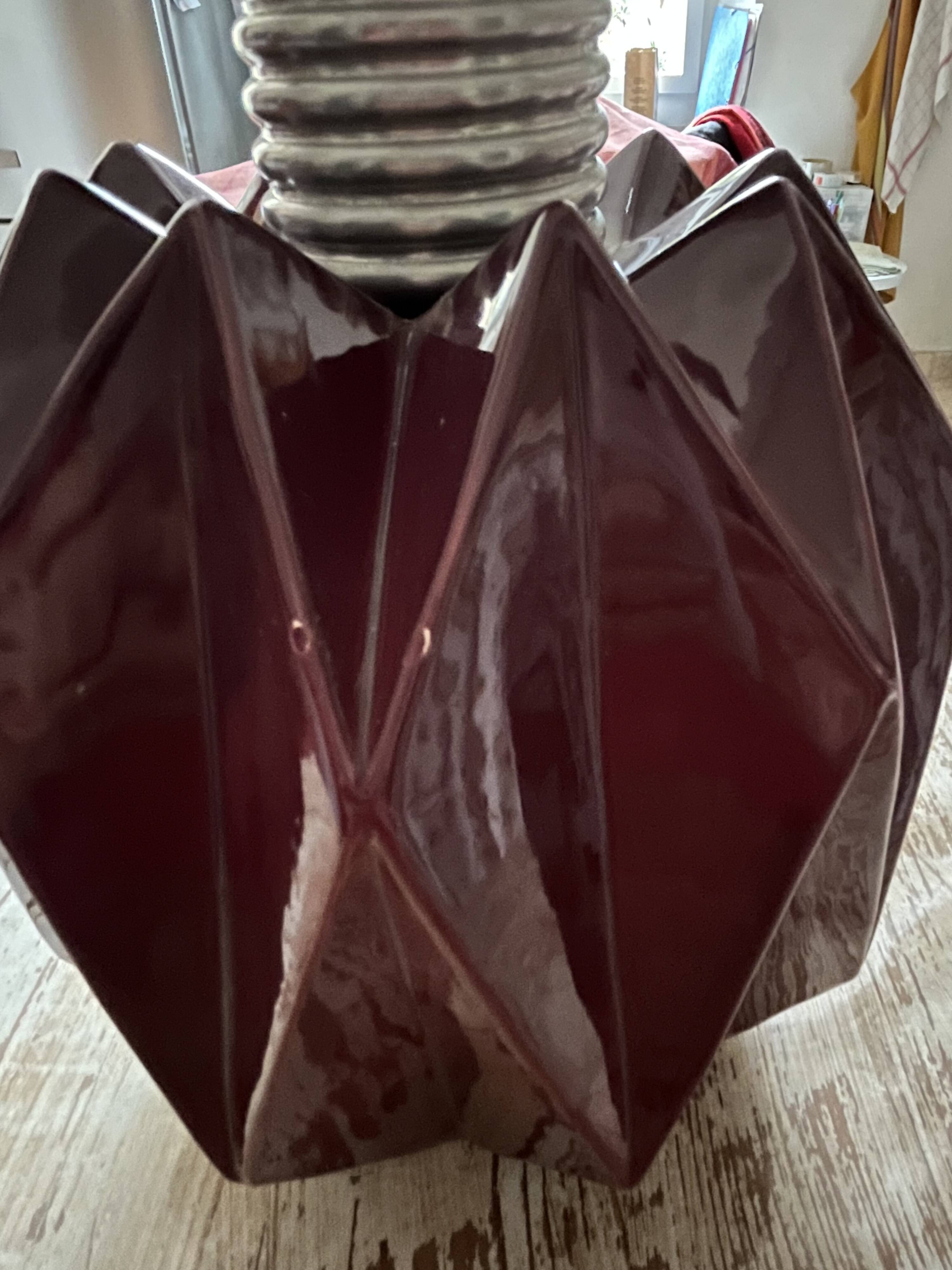 Origami lamp, ceramic and glass