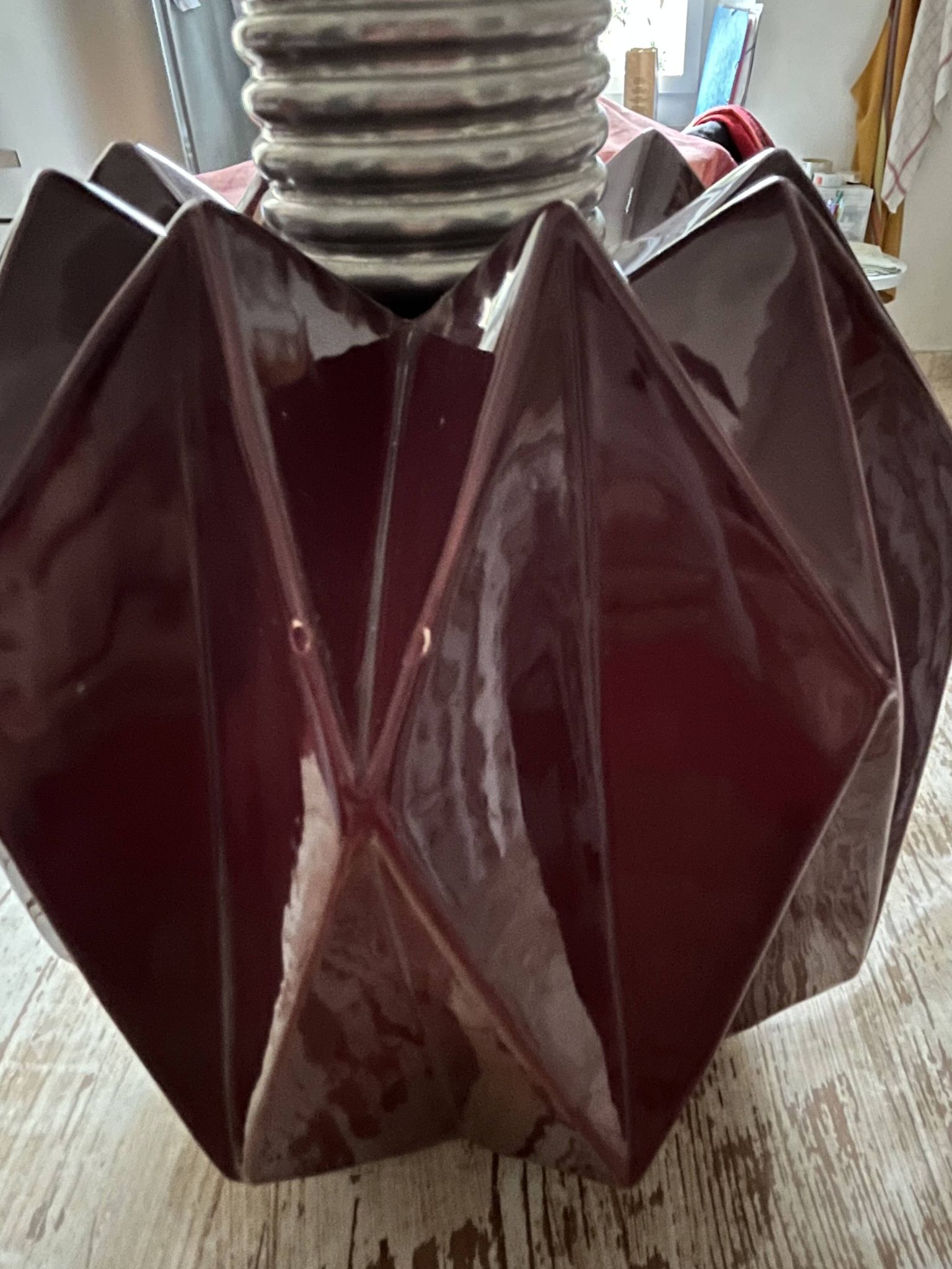 Origami lamp, ceramic and glass