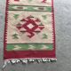 Mid-century multicoloured hallway rug in textile, kilim style, 1950s — 106 x 47 cm