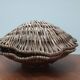 Vintage rattan shell box basket from the 1980s