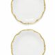 Pair of antique flat plates in gilded porcelain – Tirschenreuth