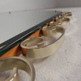 Vintage faceted mirror in an aluminium frame from the 1950s.