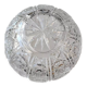 Vase shaped ball in carved Bohemian crystal. Star motifs, diamond braces, hardwoods. Diam 16 cm