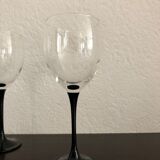 6 vintage luminarc wine glasses