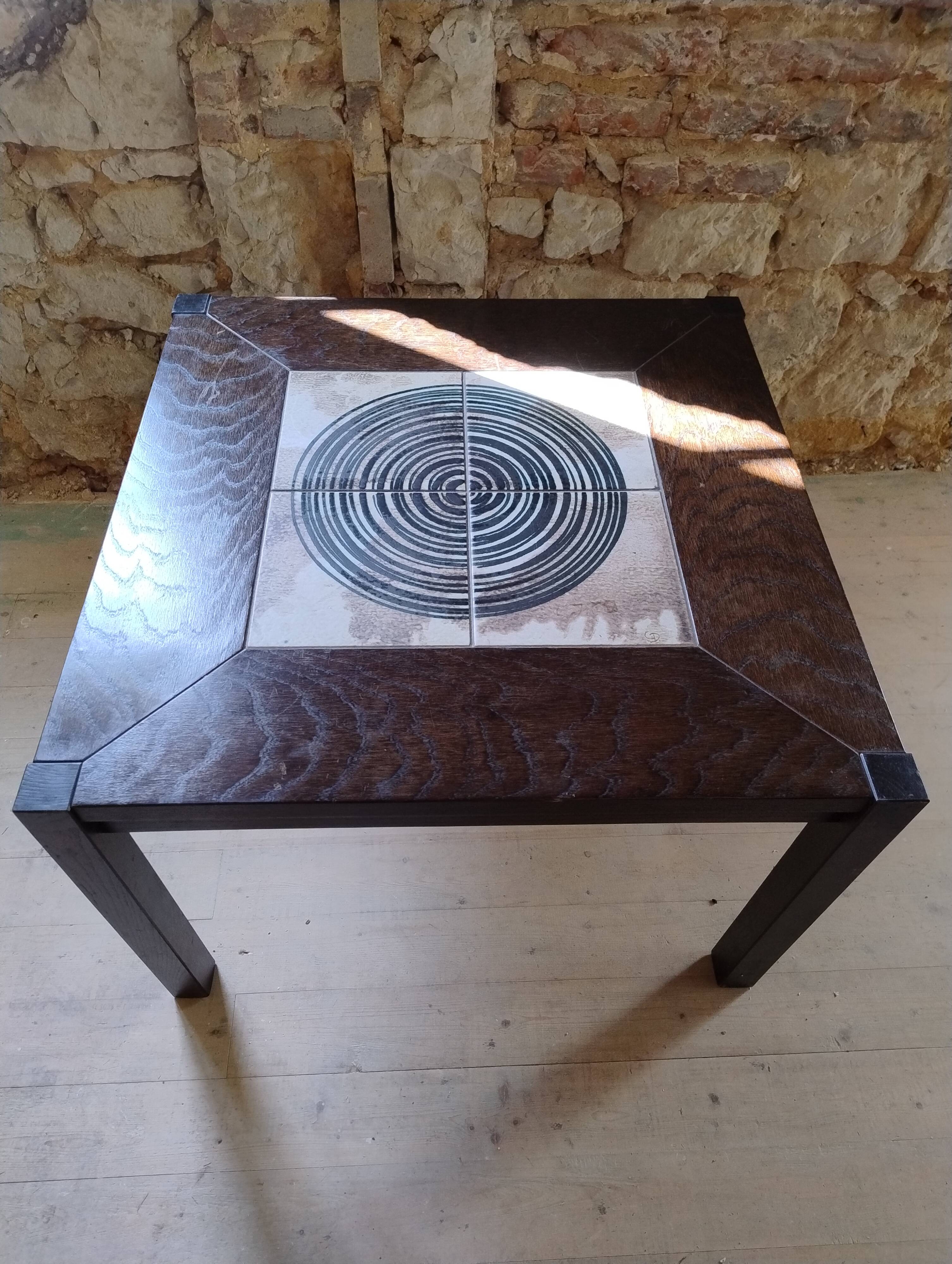 Wood and ceramic coffee table