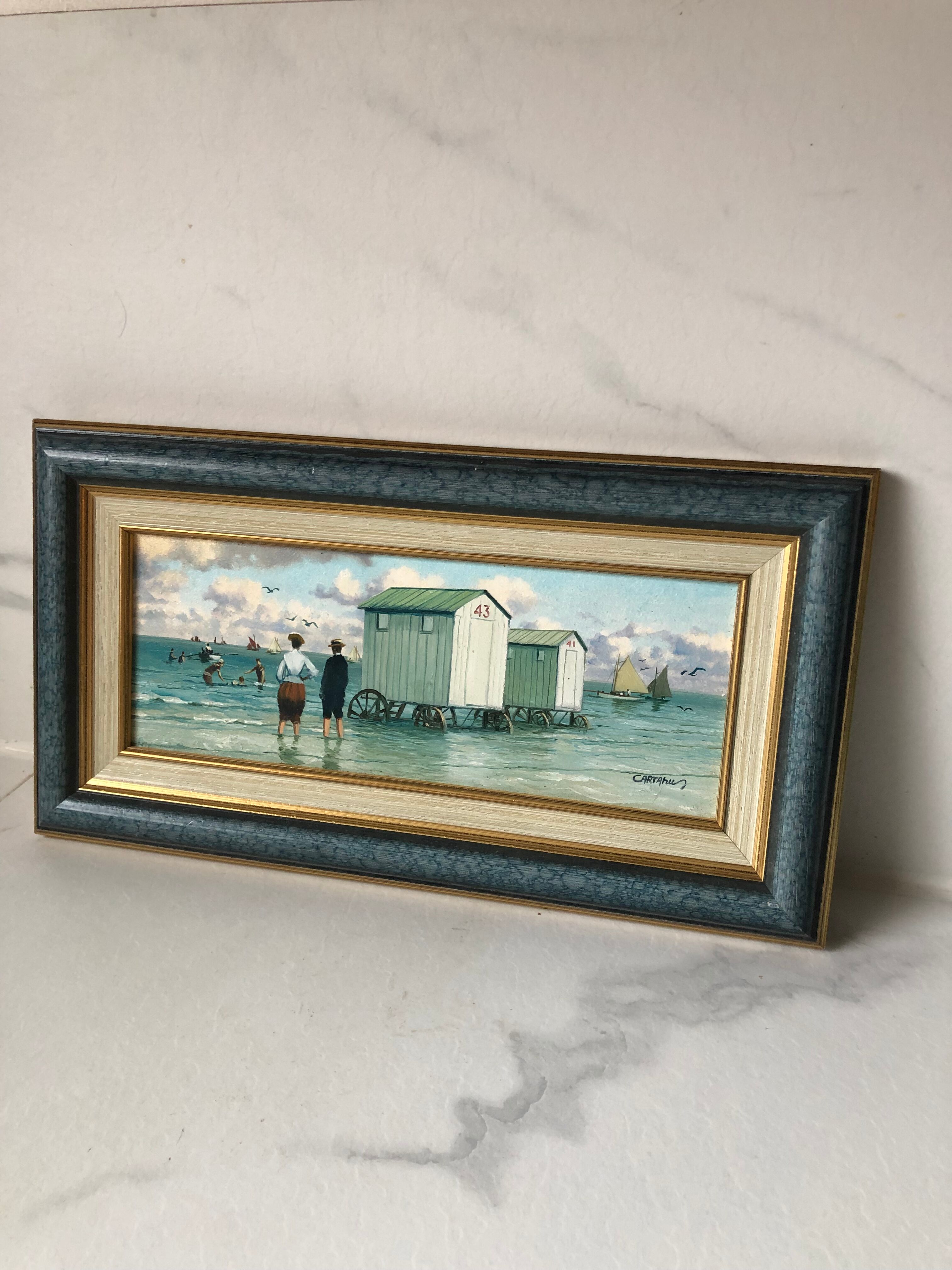 Oil on cardboard from Cartahu Bathing cabins