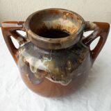 Vase grès signé