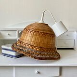 Vintage wicker pendant lamp