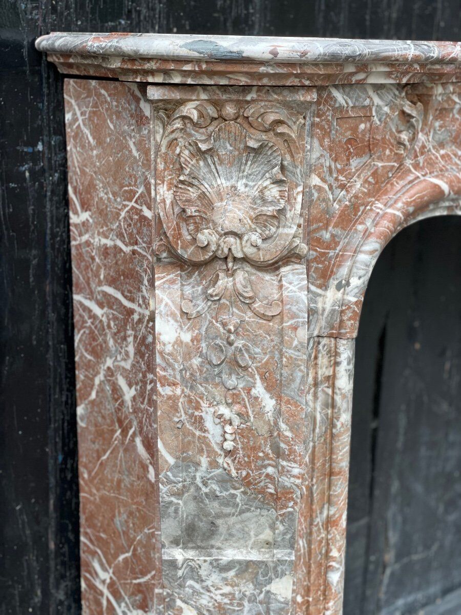 Louis XV style fireplace in rance marble circa 1880