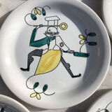 Set of 6 Scandinavian vintage flat plates